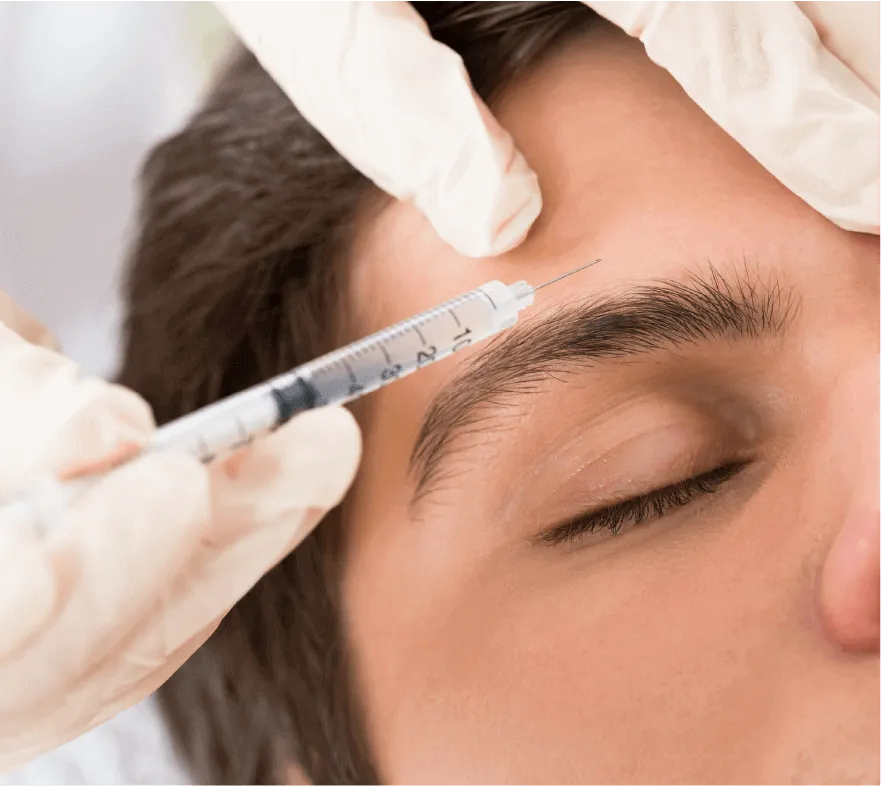 Aesthetician using injectable on a client - Botox, Xeomin, Disport, Restylane, Sculptra, Vitamin Injection or others